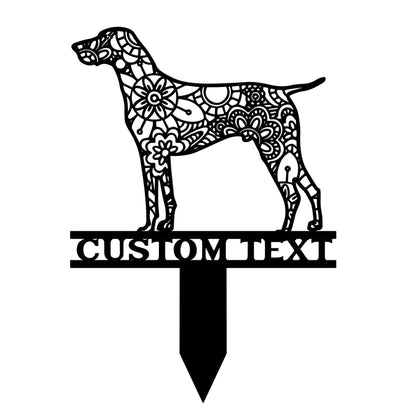 Vizsla Mandala Garden Stake Metal, Vizsla Zentangle Metal Yard Art, Vizsla Dog Gifts, Dog Garden Sign Outdoor Decor, Vizsla Yard Decor