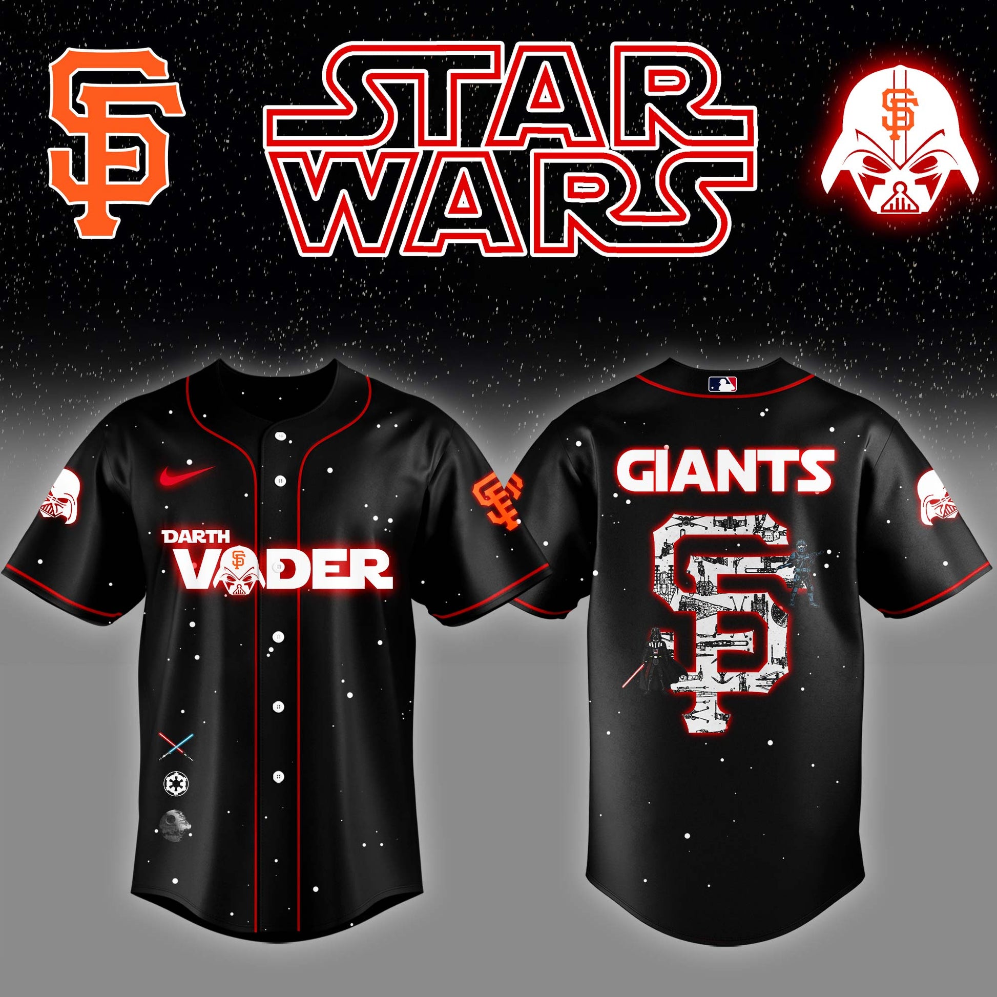 San Francisco Giants x Stars Wars Darth Vader Night Baseball Jersey Editions Limited v2