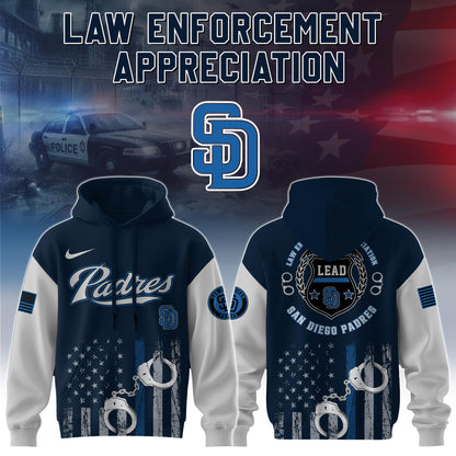 .  San Diego Padres MLB x Law Enforcement Appreciation Day Hoodie Limited