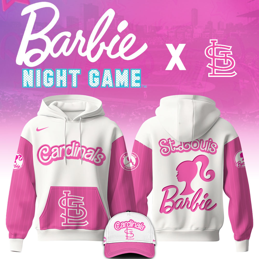 .    St.Louis Cardinals MLB x Barbie Night Game Limited Edition Hoodie 2025
