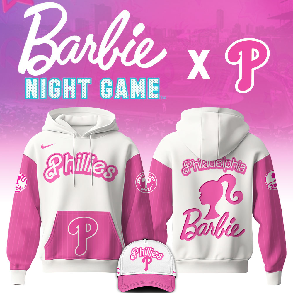 .    Philadelphia Phillies MLB x Barbie Night Game Limited Edition Hoodie 2025