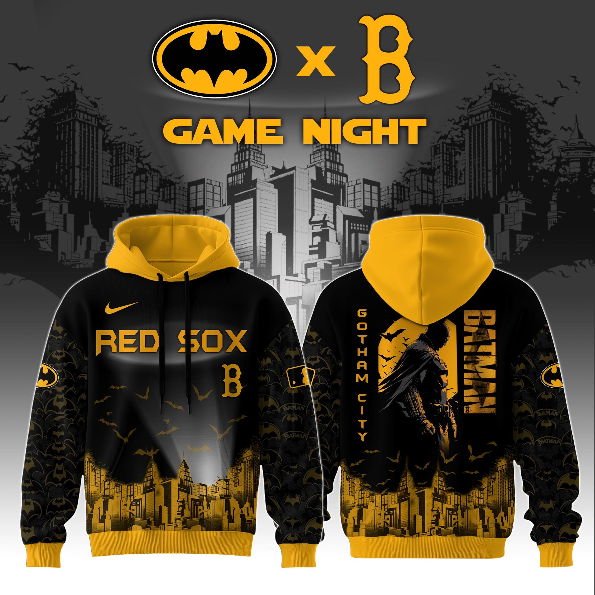 .Boston Red Sox x DC Batman Game Night Special Edition Hoodie