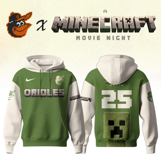 ,    Baltimore Orioles MLB x A MINECRAFT MOVIE Night Hoodie Editions Limited
