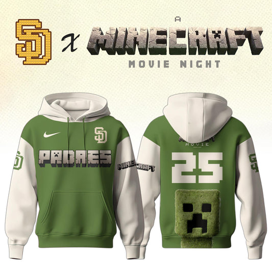 ,    San Diego Padres MLB x A MINECRAFT MOVIE Night Hoodie Editions Limited