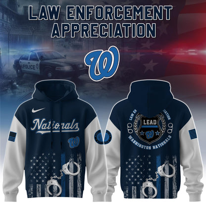 . Washington Nationals MLB x Law Enforcement Appreciation Day Hoodie Limited