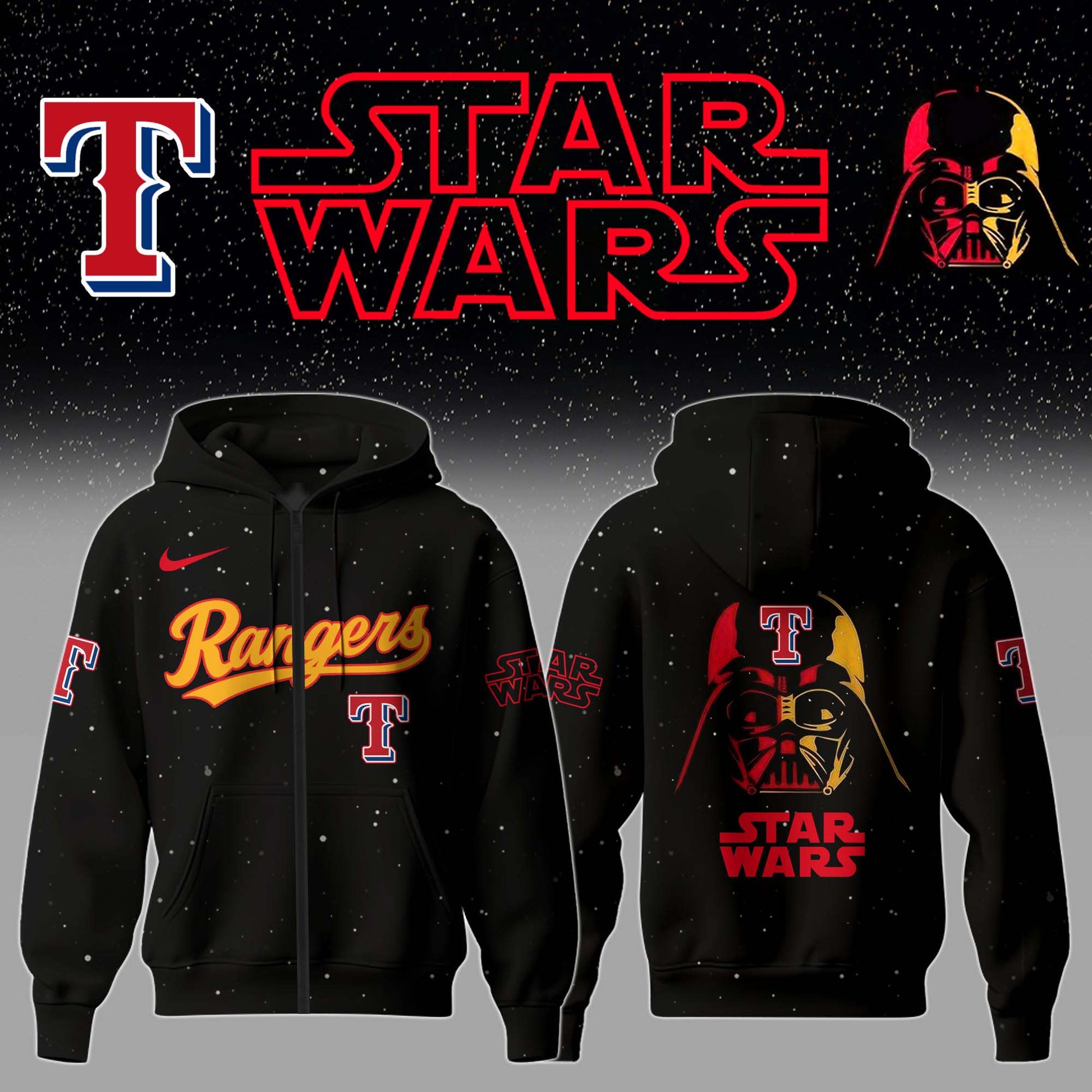 .Texas Rangers x Stars Wars Baby Yoda Game Night Hoodie Editions Limited