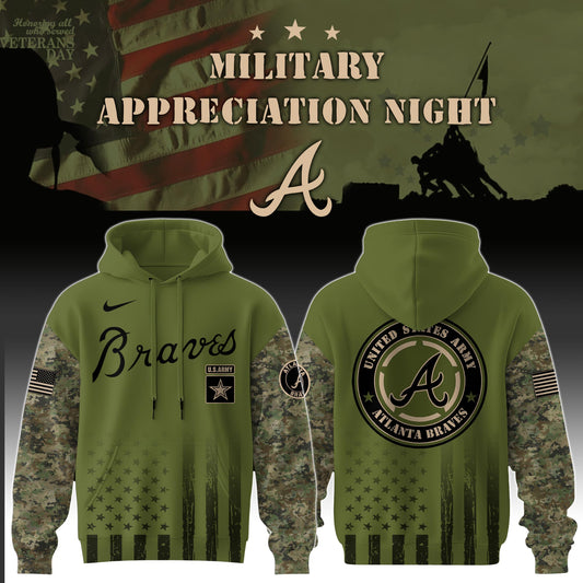 _Atlanta Braves x MLB x Army Military Appreciation Night Hoodie Editions Limited