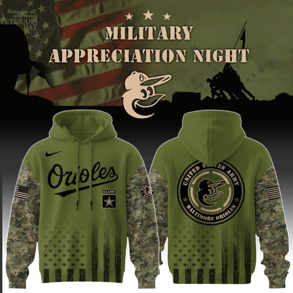 _Baltimore Orioles x MLB x Army Military Appreciation Night Hoodie Editions Limited