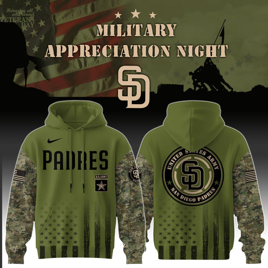 _San Diego Padres x MLB x  Army Military Appreciation Night Hoodie Editions Limited