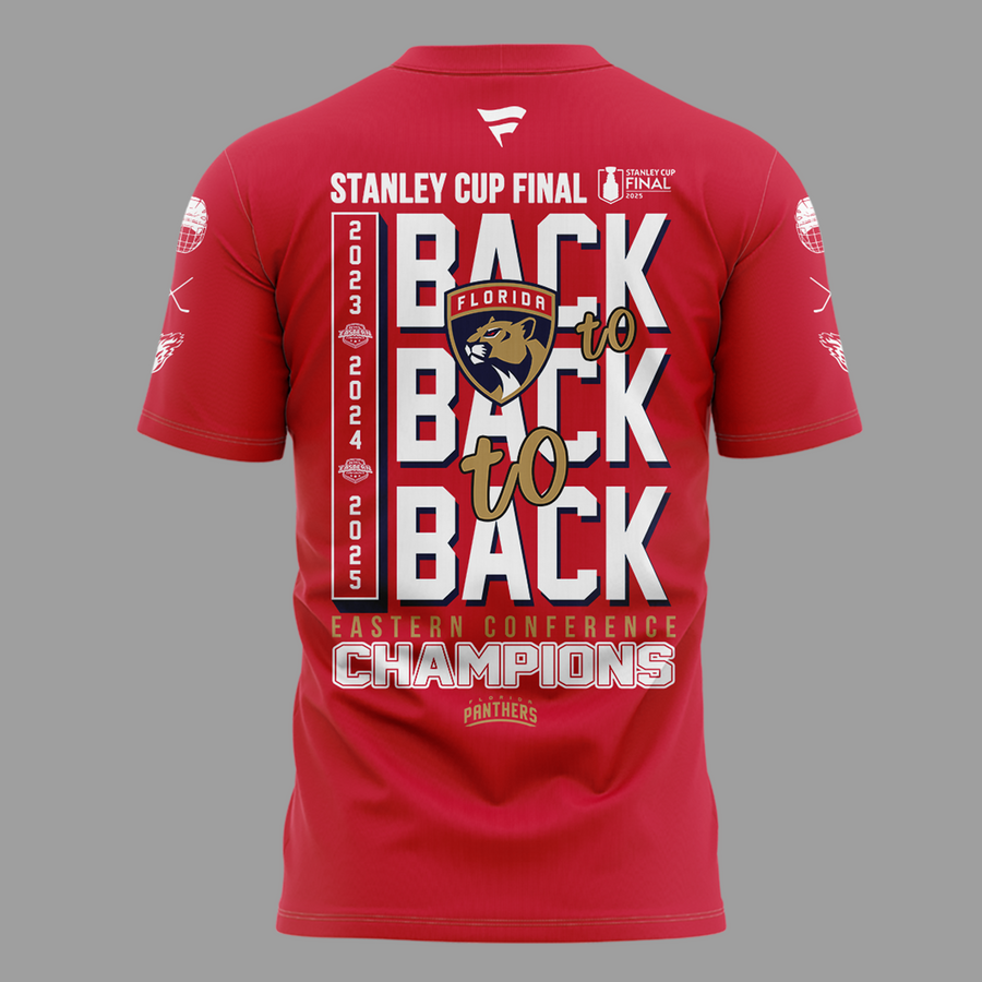 Special Edition Florida Panthers Back-To Back-To-Back Eastern Conference Champions T-Shirt 2025