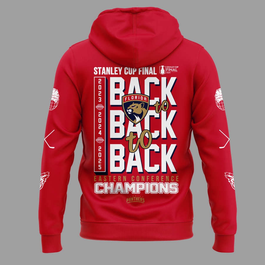 Special Edition Florida Panthers Back-To Back-To-Back Eastern Conference Champions Hoodie 2025