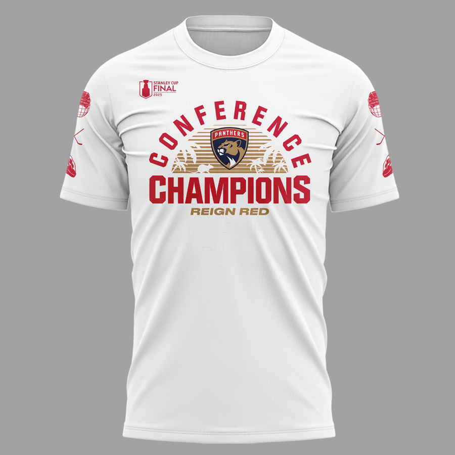 Special Edition Florida Panthers Back-To Back-To-Back Eastern Conference Champions T-Shirt 2025