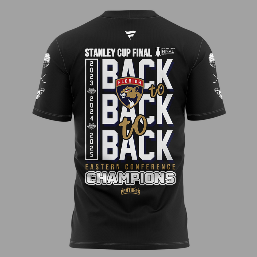 Special Edition Florida Panthers Back-To Back-To-Back Eastern Conference Champions T-Shirt 2025