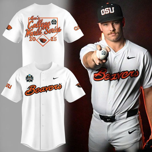 Special New Beavers Baseball Men's College World Series White Jersey 2