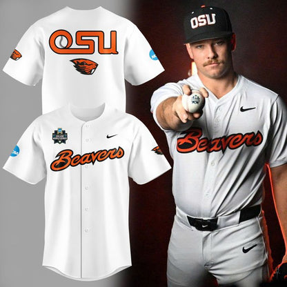 Special New Beavers Baseball OSU Logo White Jersey
