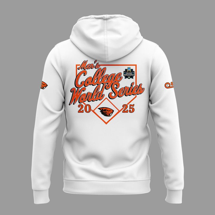 Special New Beavers Baseball Men's College World Series White Zip Hoodie 2