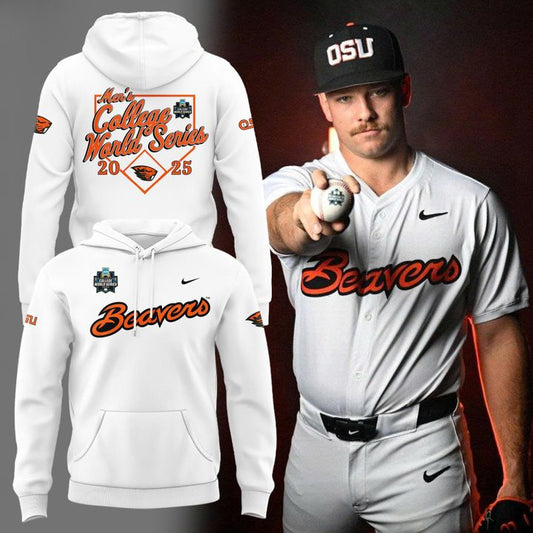 Special New Beavers Baseball Men's College World Series White Hoodie 2