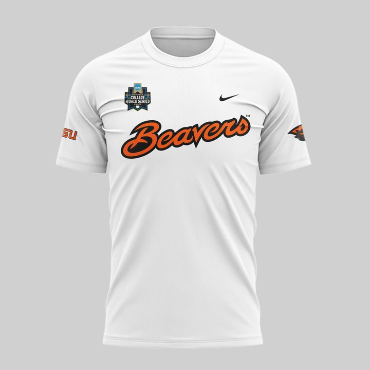 Special New Beavers Baseball Men's College World Series White Tshirt 2
