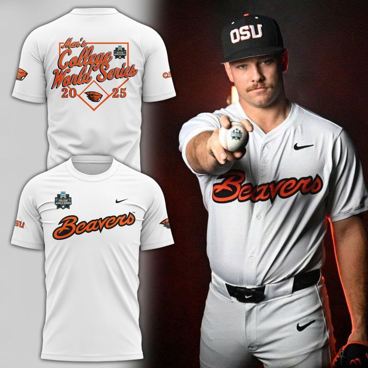 Special New Beavers Baseball Men's College World Series White Tshirt 2