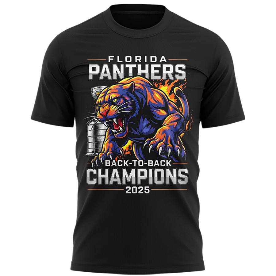 Special Edition Florida Panthers Back-To-Back Stanley Cup Champions T-Shirt 2025