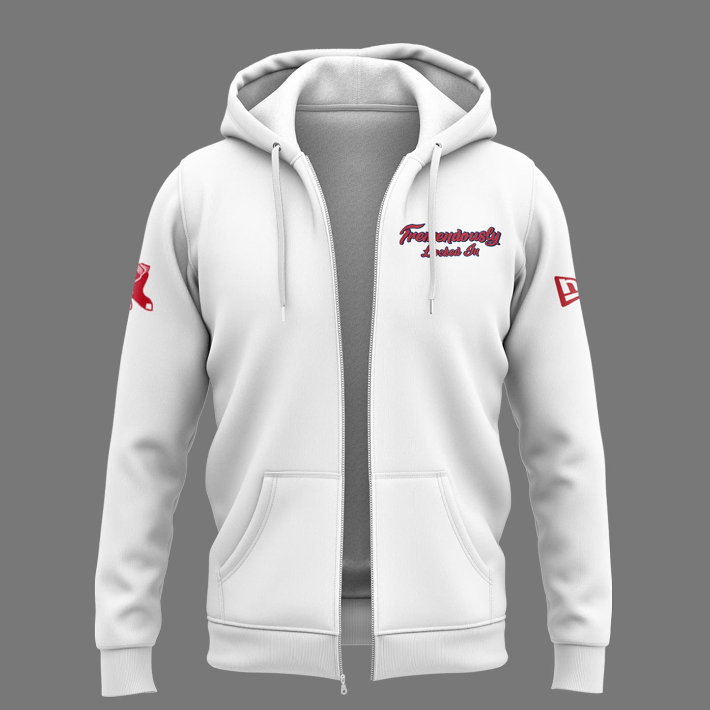 Special New "Tremendously Locked In" White Zip Hoodie