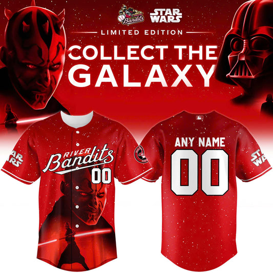 Quad Cities River Bandits x Star Wars Baseball Jersey 2025 Darth Maul