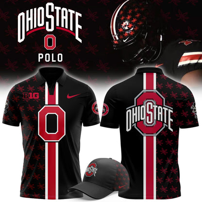 Premium Ohio State Buckeyes Black Polo 2025 Season