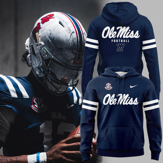Ole Miss Football Uniform Hoodie - Navy Blue - Limited Edition
