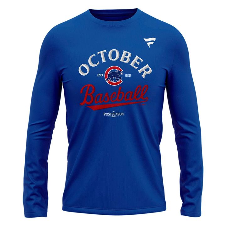 Special October Baseball Post Season 2025 Chicago Cubs Long Sleeve Shirt
