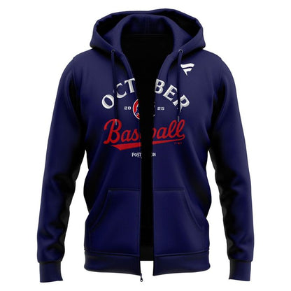 Special Edition October Baseball Post Season 2025 Chicago Cubs Zip Hoodie 2