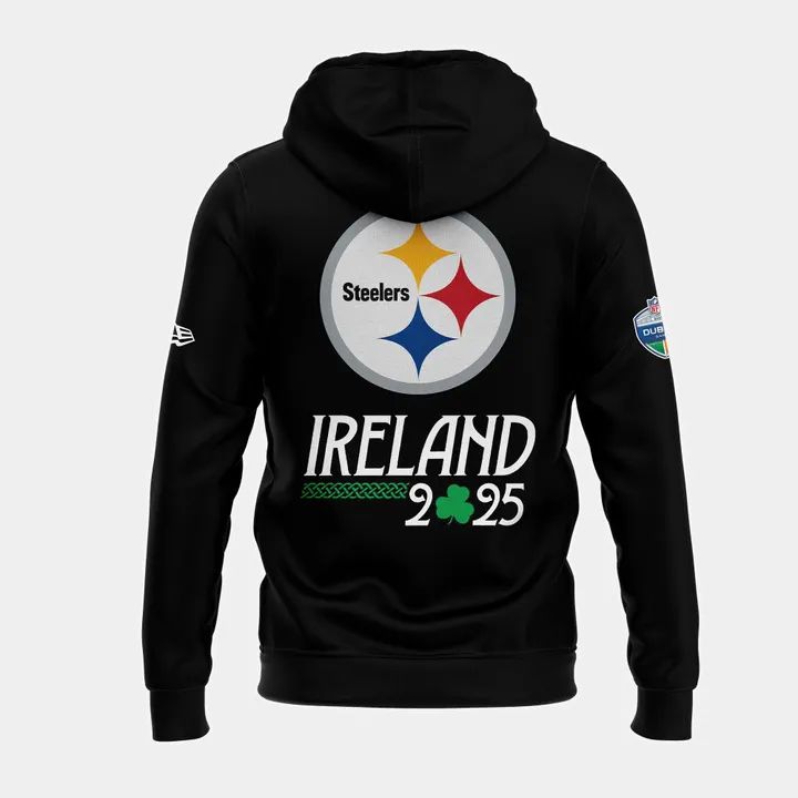 Pittsburgh Steelers New Era 2025 Ireland game Hoodie - Black