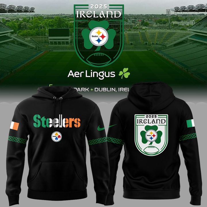 Pittsburgh Steelers 2025 Ireland game Limited Hoodie - Black
