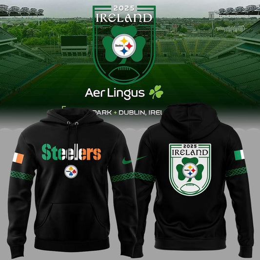 Pittsburgh Steelers 2025 Ireland game Limited Hoodie - Black