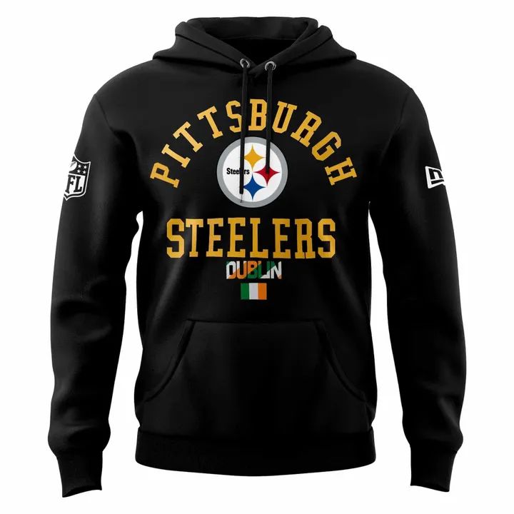 Pittsburgh Steelers 2025 Ireland game Hoodie - Black