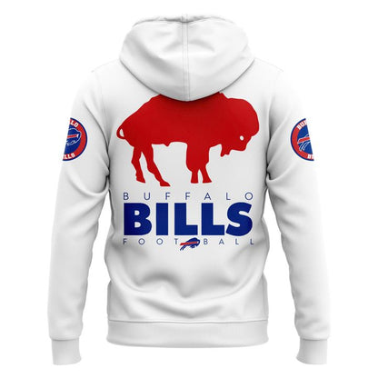 Buffalo Bills 2025 Classic Logo Hoodie - White