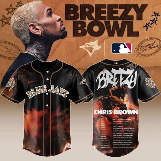 T B Jays x Chris Brown "Breezy Bowl XX Stadium World Tour" 2025 Jersey Editions Limited + Selling Out Fast