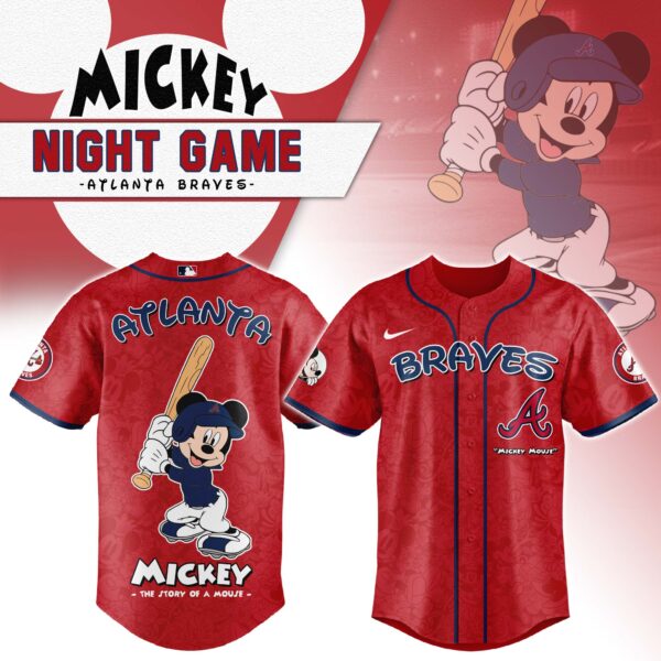 Atlanta Braves x Mickey Mouse Baseball Jersey
