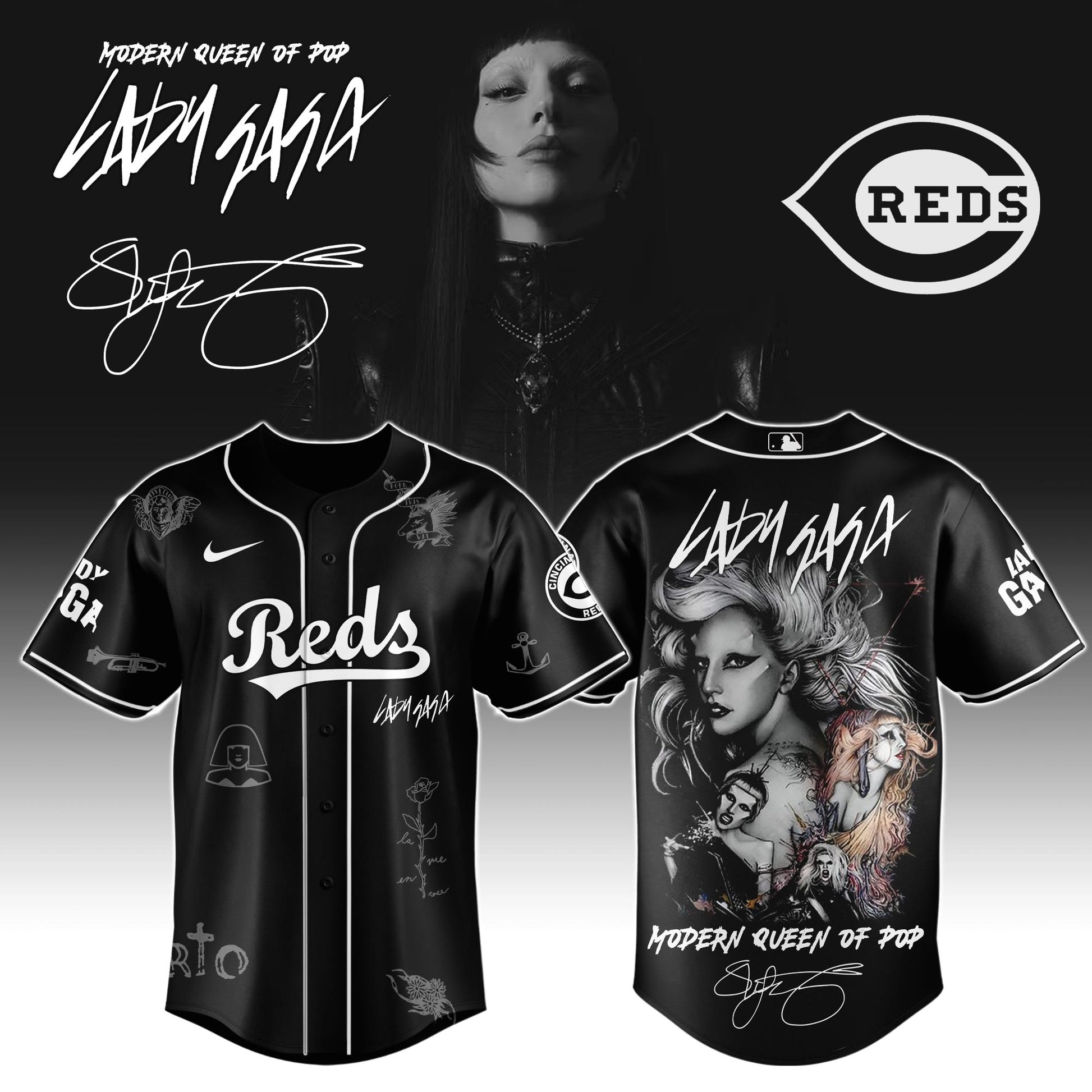 C Reds x Lady Gaga "The MAYHEM Ball" Tour 2025 Jersey Editions Limited +Selling Out Fast