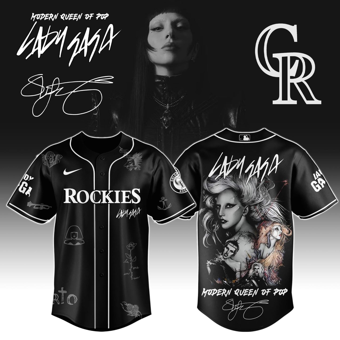 C Rockies x Lady Gaga "The MAYHEM Ball" Tour 2025 Jersey Editions Limited +Selling Out Fast