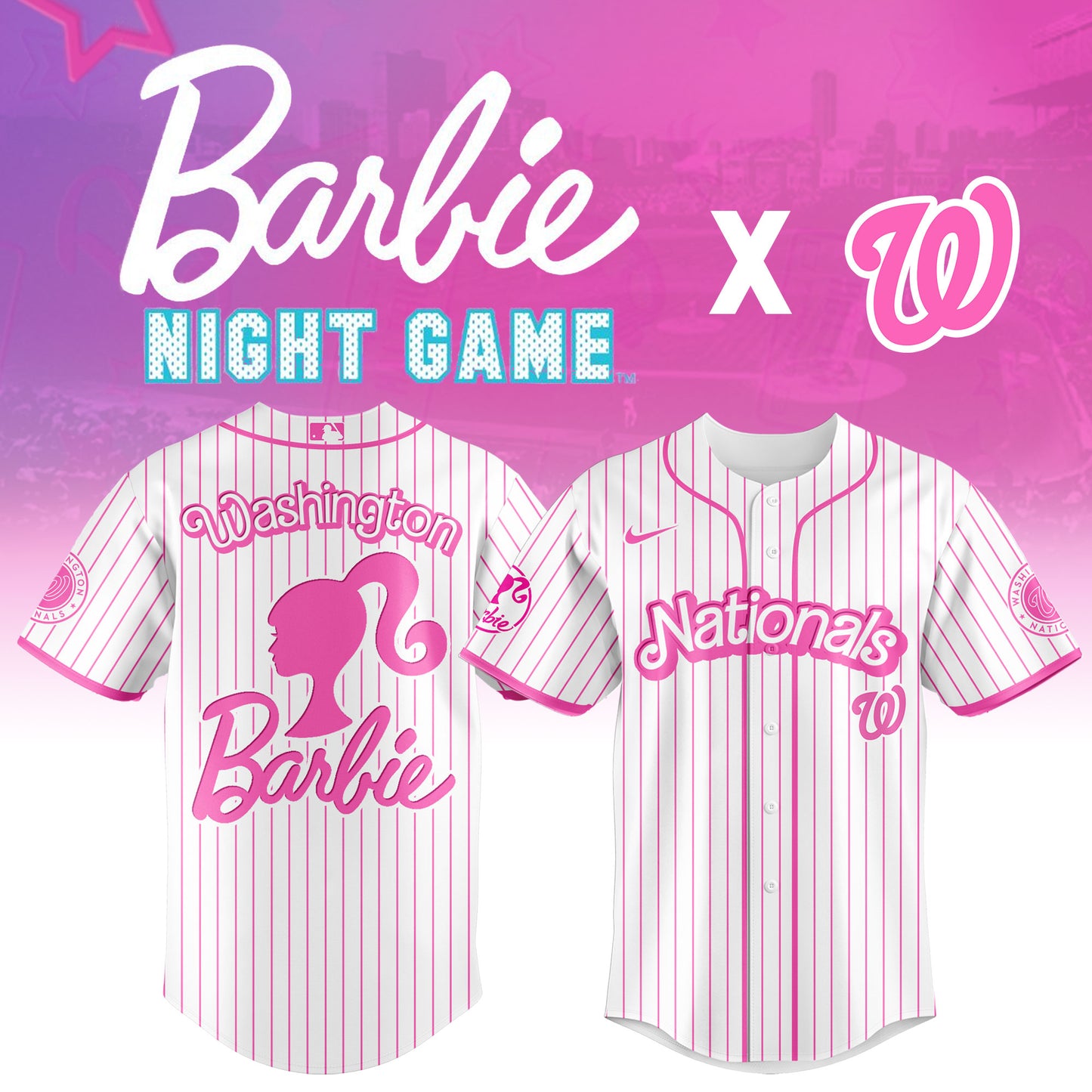 .    Washington   Nationals MLB x Barbie Night Game Limited Edition Jersey 2025 v1