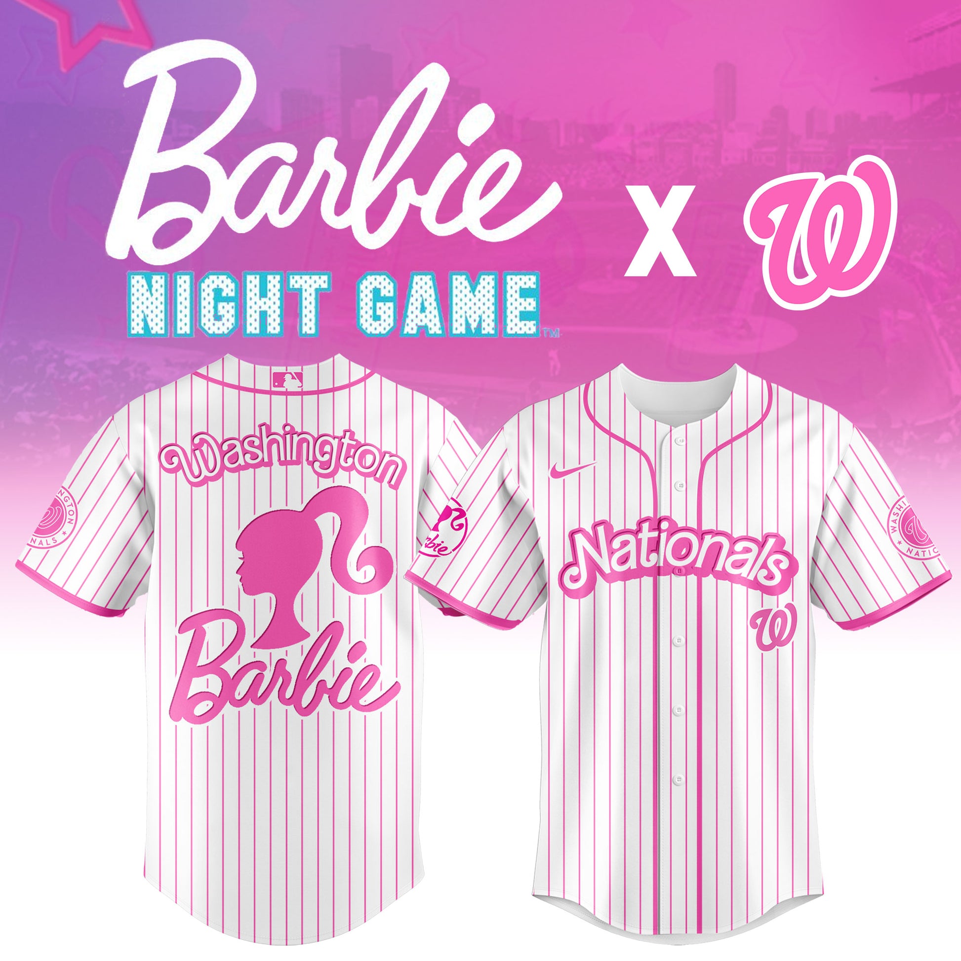 .    Washington   Nationals MLB x Barbie Night Game Limited Edition Jersey 2025 v1