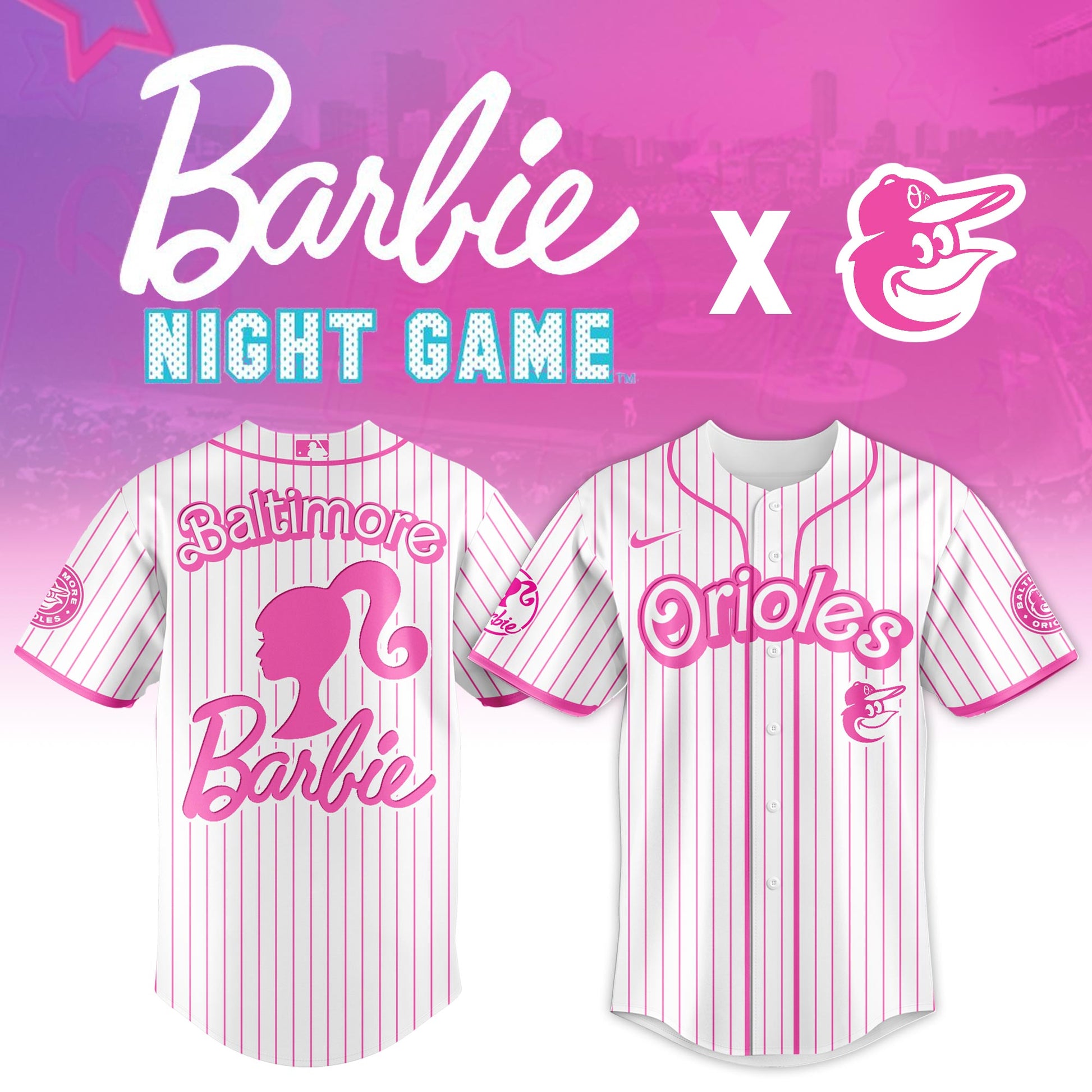 .    Baltimore   Orioles MLB x Barbie Night Game Limited Edition Jersey 2025 v1