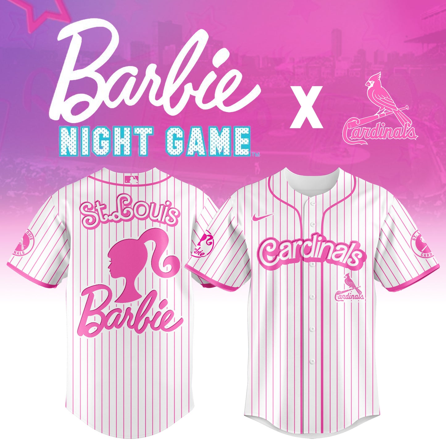 .    St.Louis    Cardinals MLB x Barbie Night Game Limited Edition Jersey 2025 v1