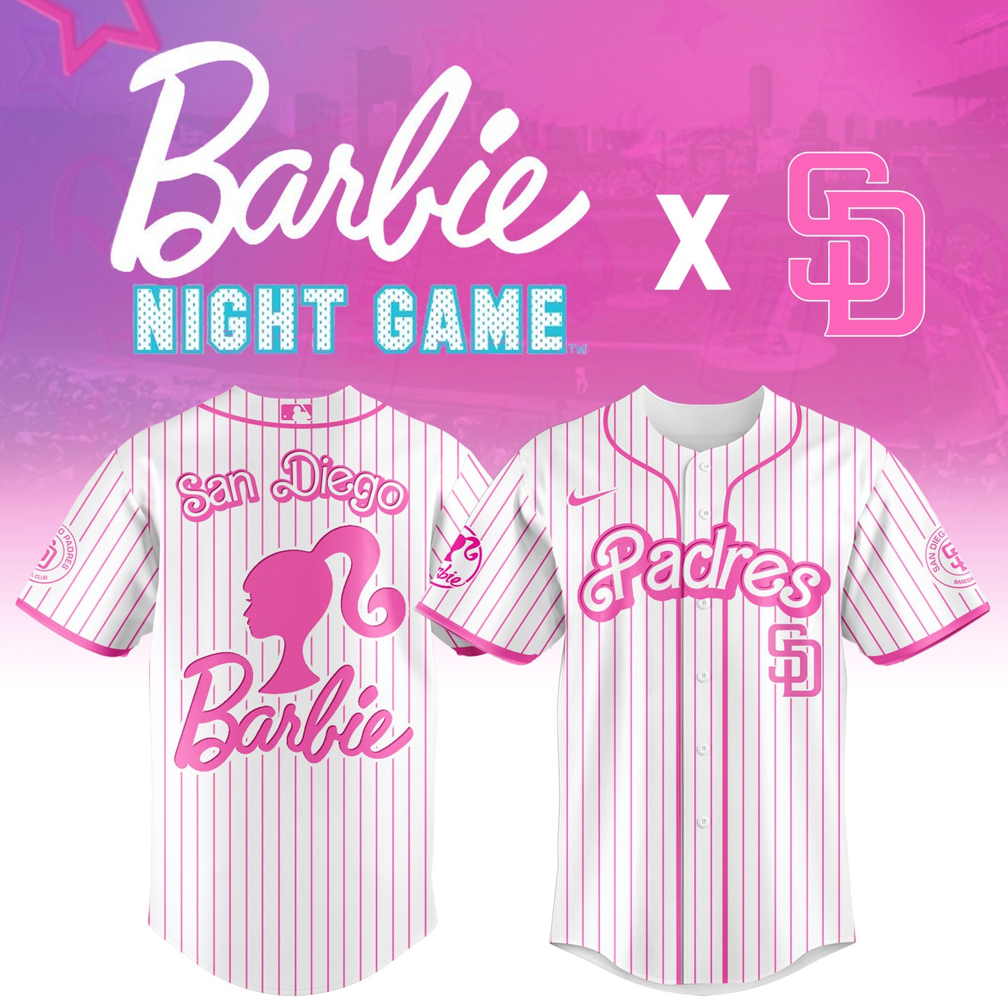 .    San   Diego Padres MLB x Barbie Night Game Limited Edition Jersey 2025 v1