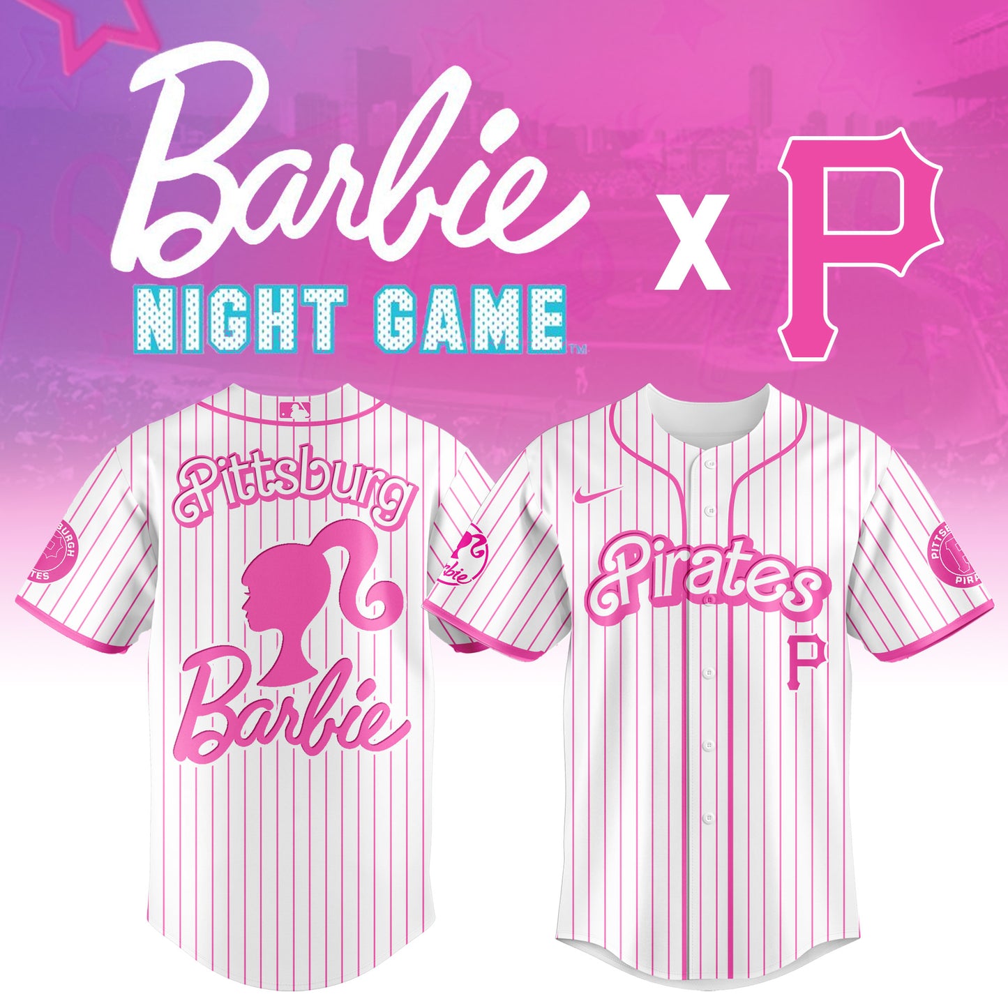 .    Pittsburgh   Pirates MLB x Barbie Night Game Limited Edition Jersey 2025 v1