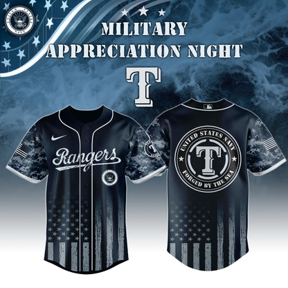 _Texas Rangers MLB x Navy Military Appreciation Night Jersey Editions Limited 2025 V5