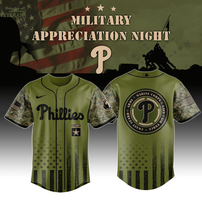 _Philadelphia Phillies MLB x Military Appreciation Night (Army, Navy, USAF, USMC, USCG) Jersey Editions Limited 2025 V2