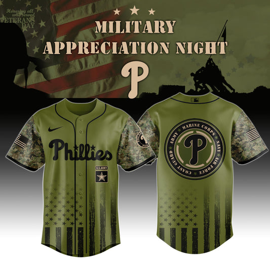 _Philadelphia Phillies MLB x Military Appreciation Night (Army, Navy, USAF, USMC, USCG) Jersey Editions Limited 2025 V2