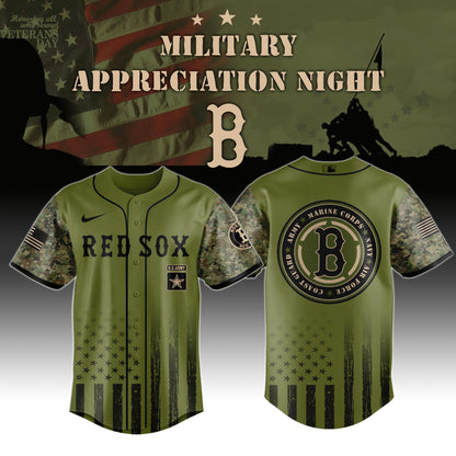 _Boston Red Sox MLB x Military Appreciation Night (Army, Navy, USAF, USMC, USCG) Jersey Editions Limited 2025 V2