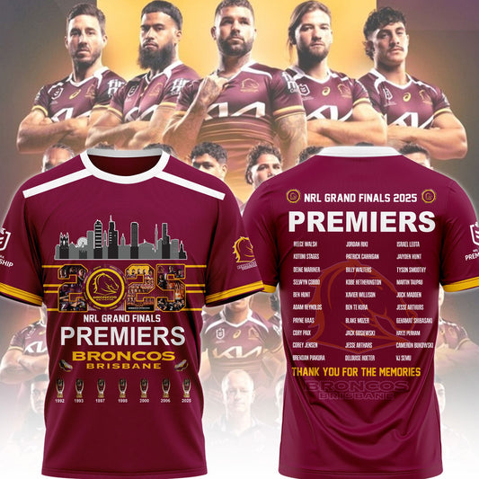 B.Broncos NRL Finals 2025 Champions Signature Combo Shirt